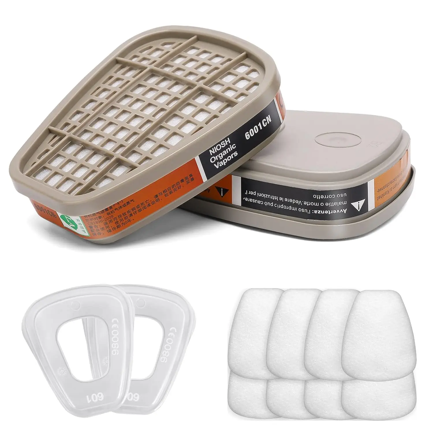 Dust Mask Construction - Activated Carbon 6001 Cartridges 501 5N11