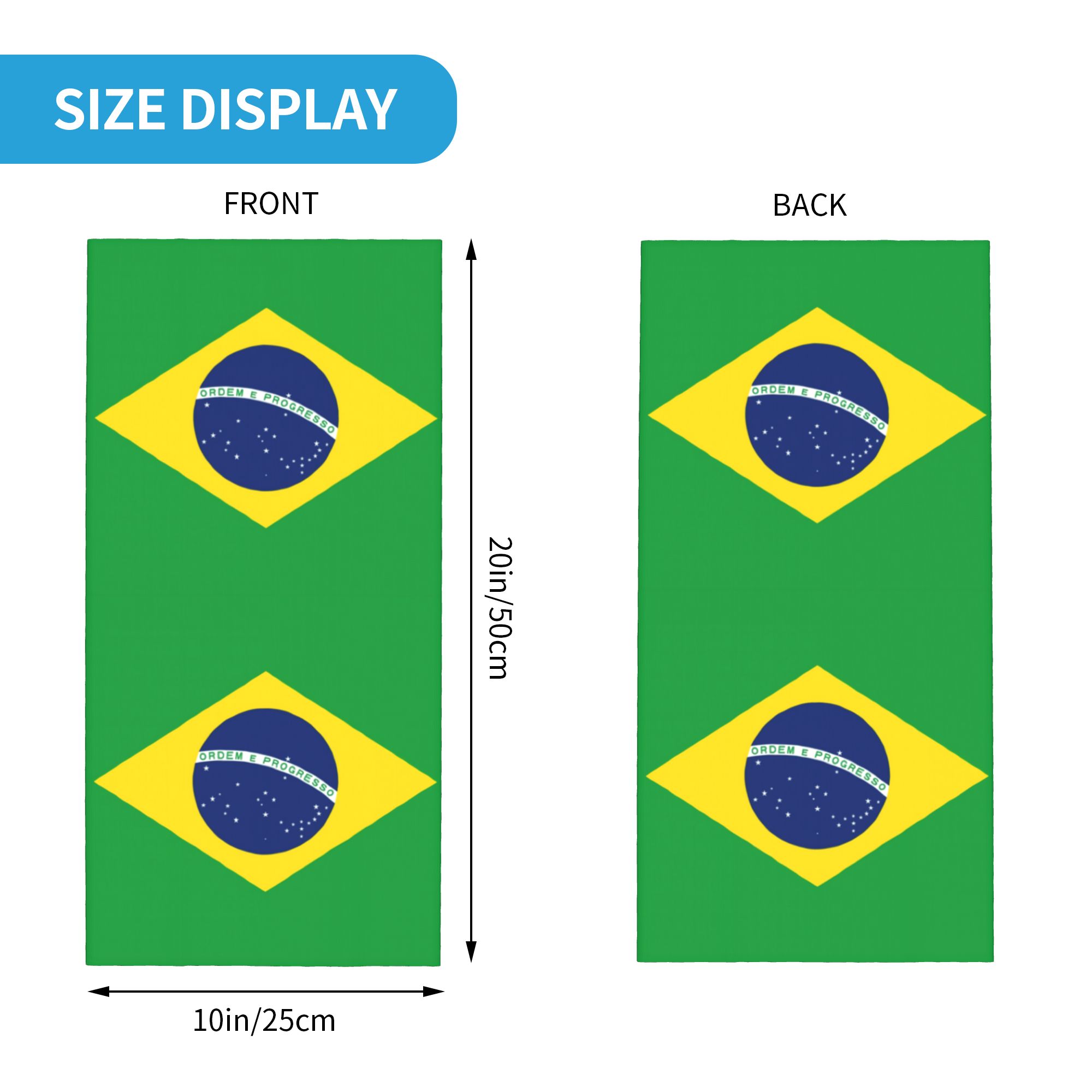 Custom Brazil Flag Bandana Nec - Neck Gaiter Face Cover บทวิจารณ์และราคา