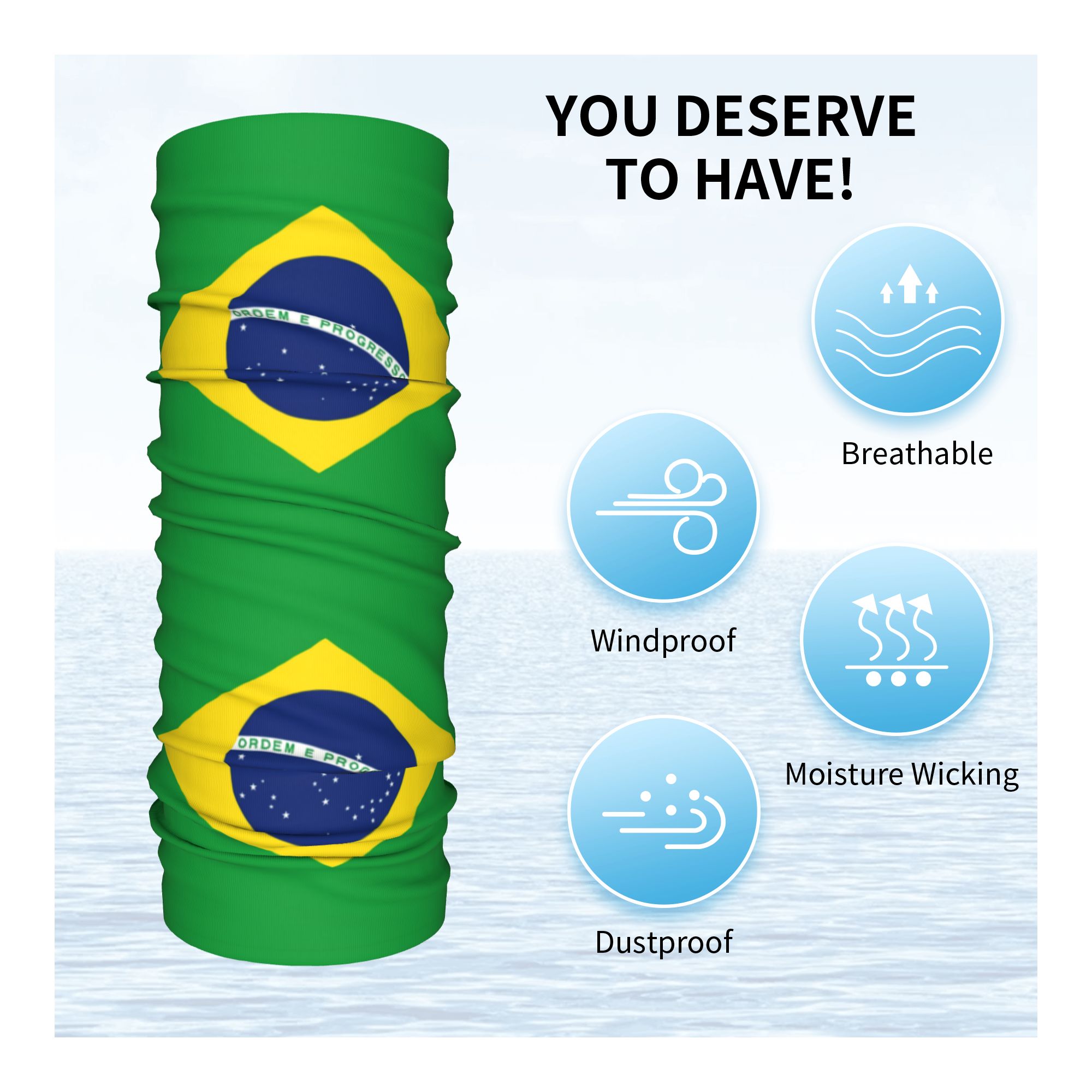 Custom Brazil Flag Bandana Nec - Neck Gaiter Face Cover บทวิจารณ์และราคา