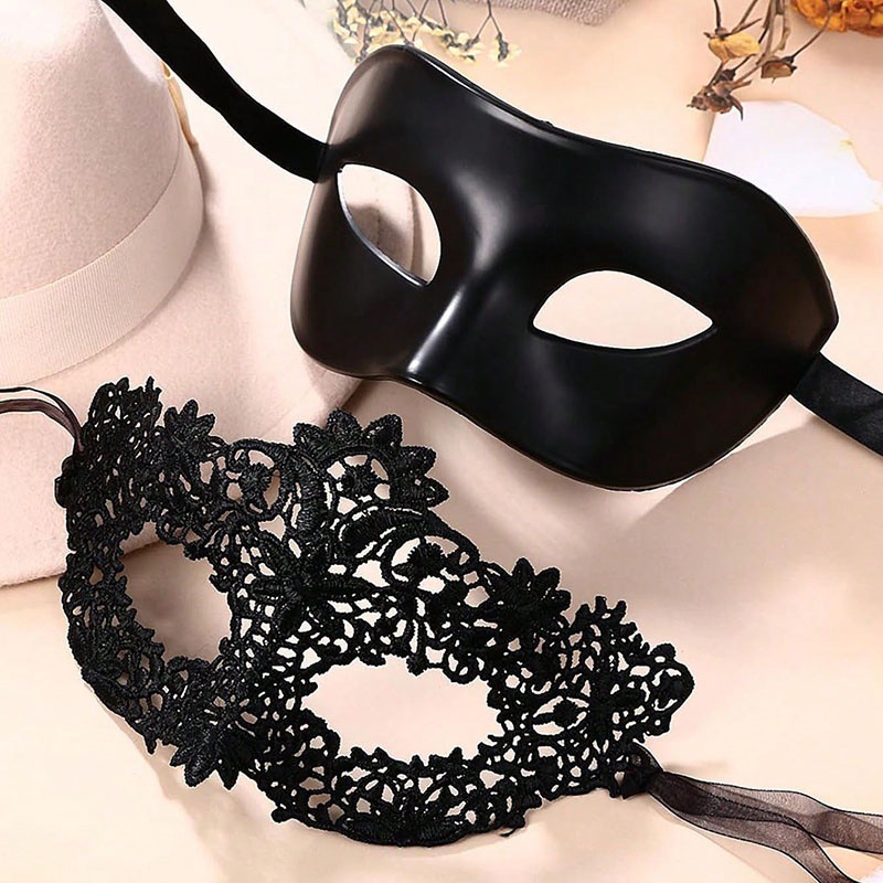 2pcs Elegant Black Lace Masque - Black Face Mask Pack บทวิจารณ์และราคา