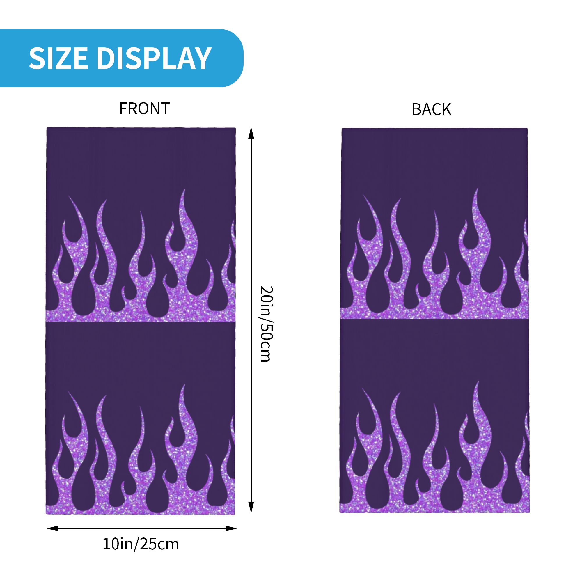 Custom Purple Glitter Flames B - Neck Gaiter Face Cover บทวิจารณ์และราคา