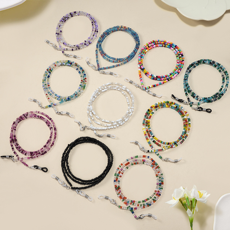 【F】 Colorful Rice Bead Glasses - Mask Chain Holder บทวิจารณ์และราคา