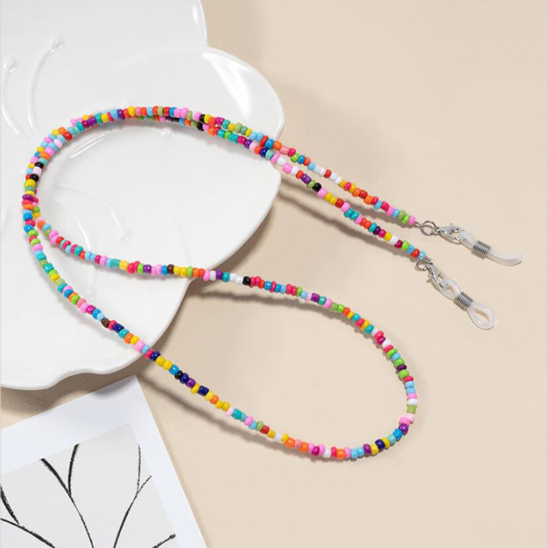 【F】 Colorful Rice Bead Glasses - Mask Chain Holder บทวิจารณ์และราคา