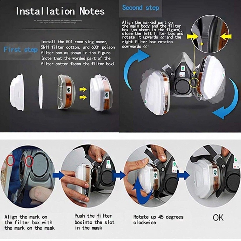 Reusable ‌Half-face Profession - Respirator Half Face บทวิจารณ์และราคา