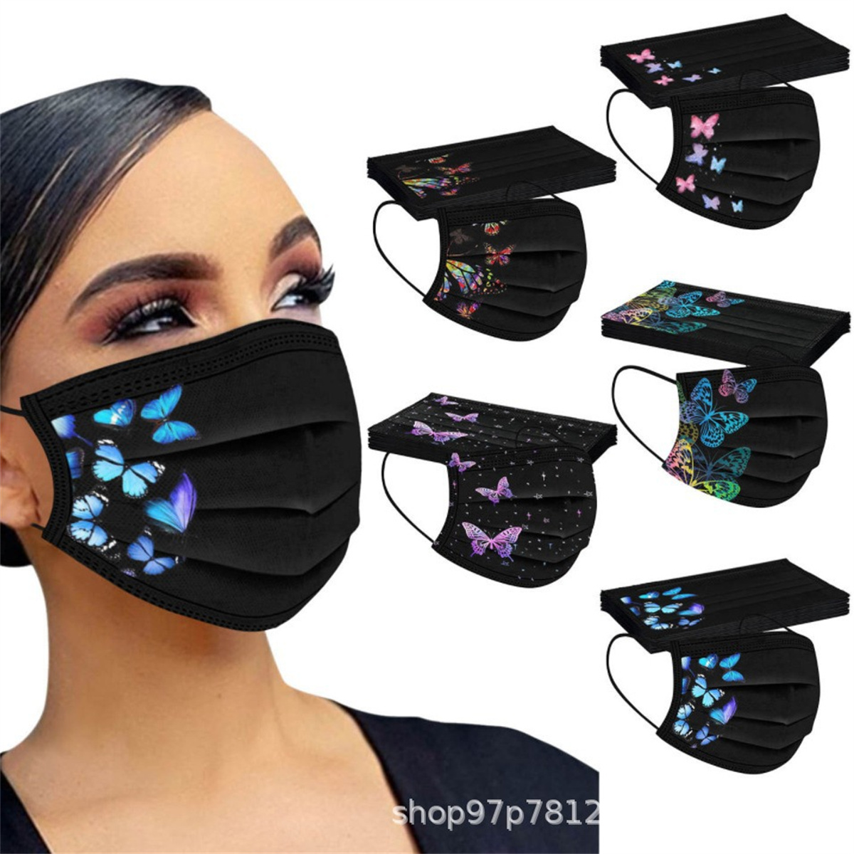 50pcs colorful butterfly print - Disposable Surgical Mask บทวิจารณ์และราคา