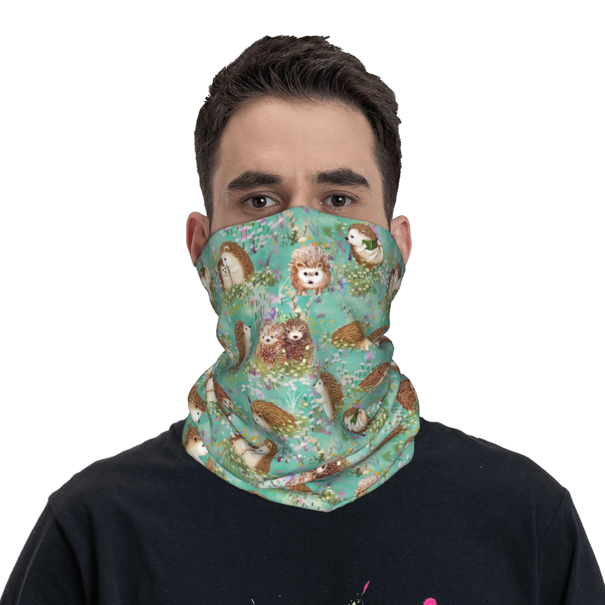 Autumn Hedgehog Spring Floral  - Neck Gaiter Face Cover บทวิจารณ์และราคา