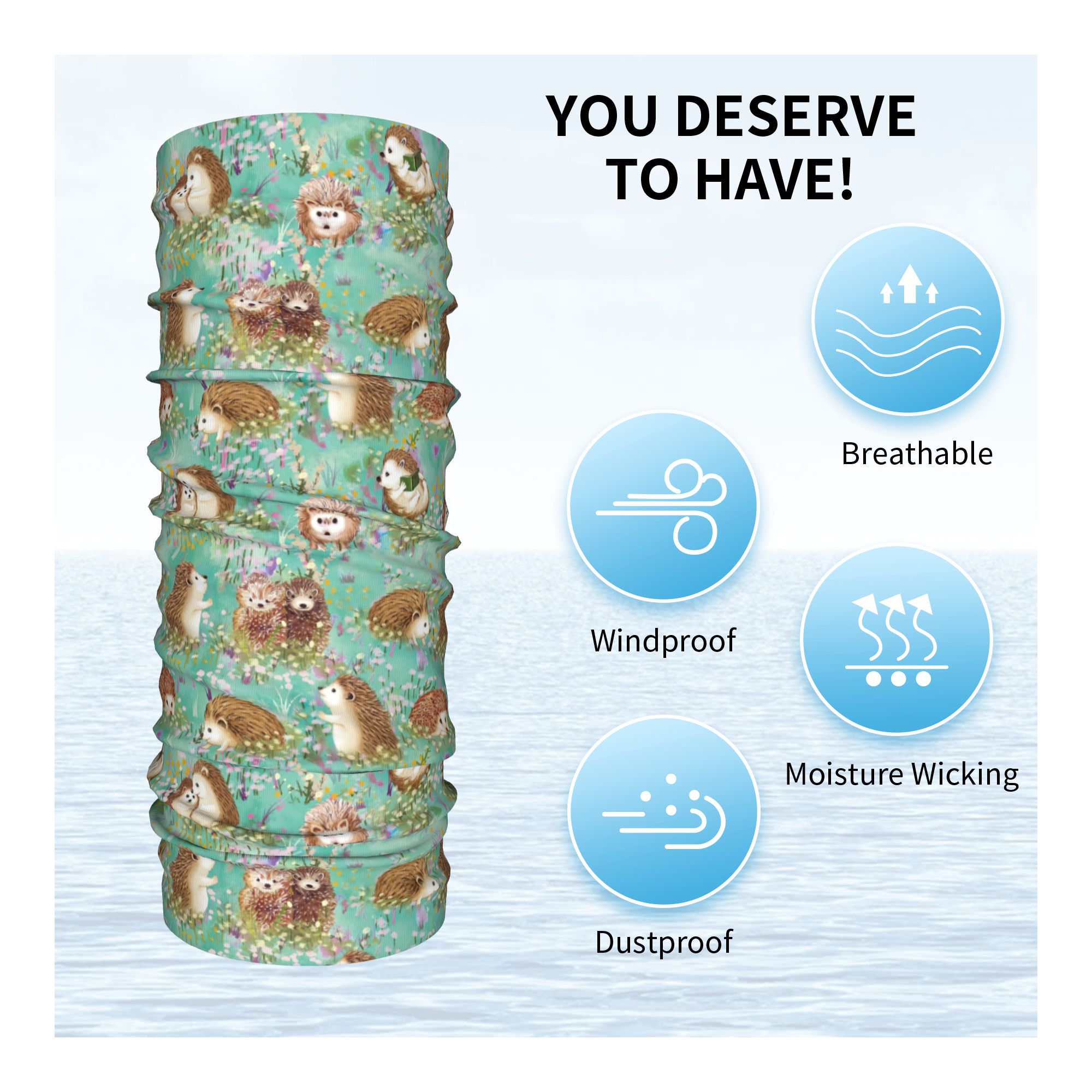 Autumn Hedgehog Spring Floral  - Neck Gaiter Face Cover บทวิจารณ์และราคา