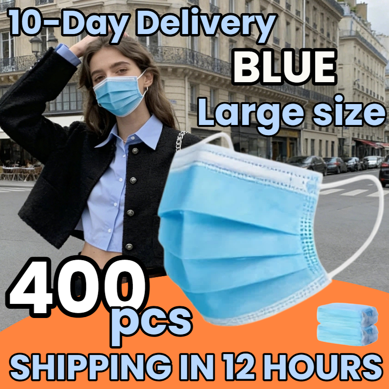 Delivery in 10 Days! 400Pcs Th - Disposable Mask Blue บทวิจารณ์และราคา
