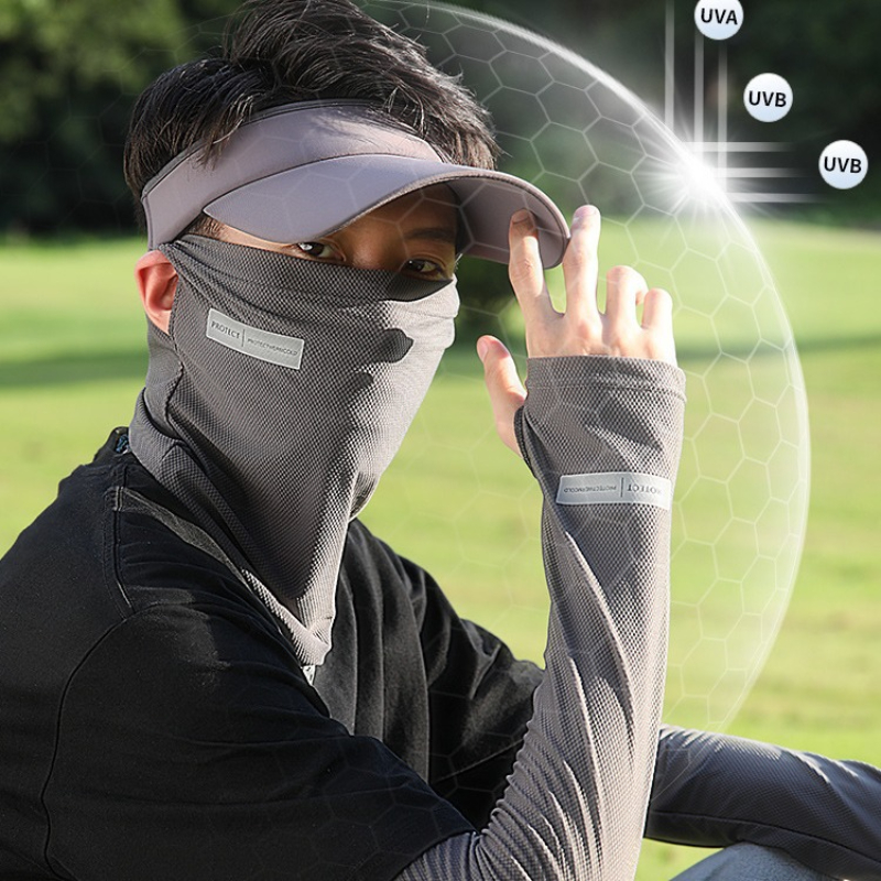 2Pcs Set Sun UV Protection Arm - Sports Mask Breathable บทวิจารณ์และราคา