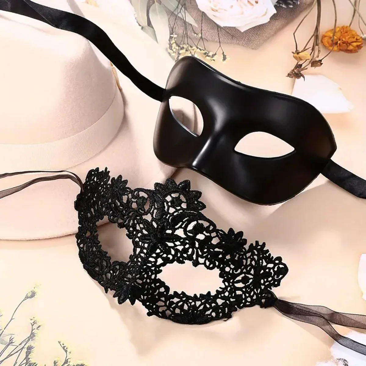 2pcs Elegant Black Lace Masque - Black Face Mask Pack บทวิจารณ์และราคา